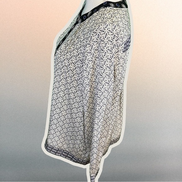 Sea New York White & Black 100% Silk Button-Up Geometric Print Tunic Size 4 - Picture 5 of 12